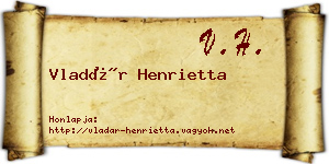 Vladár Henrietta névjegykártya