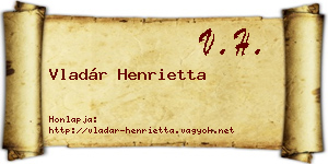Vladár Henrietta névjegykártya