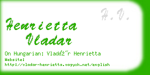 henrietta vladar business card